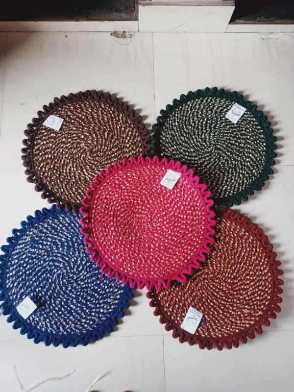 Doormat for Home Entrance | Anti-Skid Oval Foot Mat | Floor Mat for Bedroom, Kitchen, Office | Room Mat | Maroon